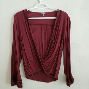 A long bell sleeves top